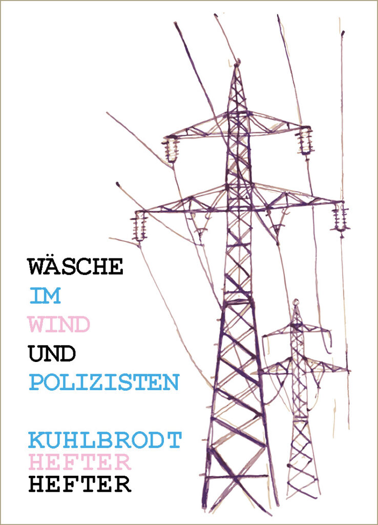 Wäsche im Wind und Polizisten